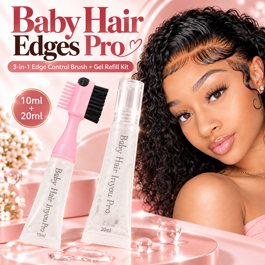 🔥Baby Hair Edges Pro 3 in 1 Edge Control Brush with Gel 10ML+20ML