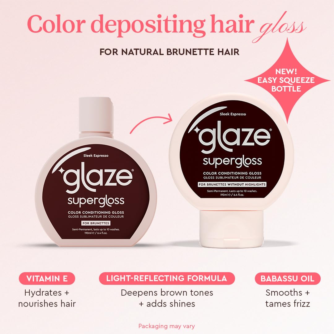Glaze Supergloss Color Conditioning Gloss – Hydrating Semi-Permanent Color Hair Gloss & Shine Boost – 6.4 Fl Oz