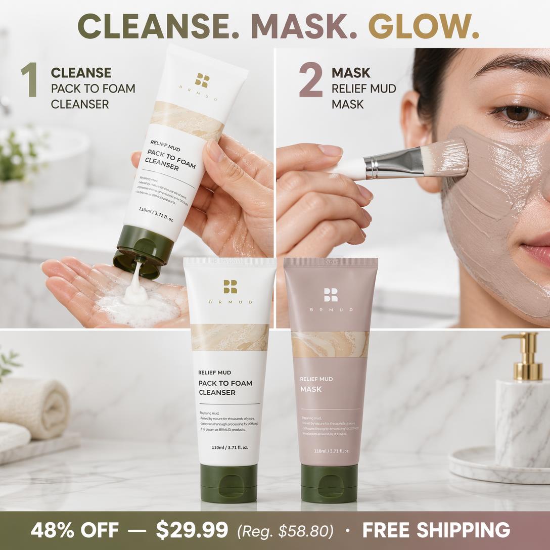 ✨ Blackhead Mud Mask & Cleanser Set – Pore-Cleansing Glass Skin Duo
