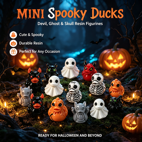 Mini Gruselige Harz-Enten – Halloween Tisch- & Gartendekoration