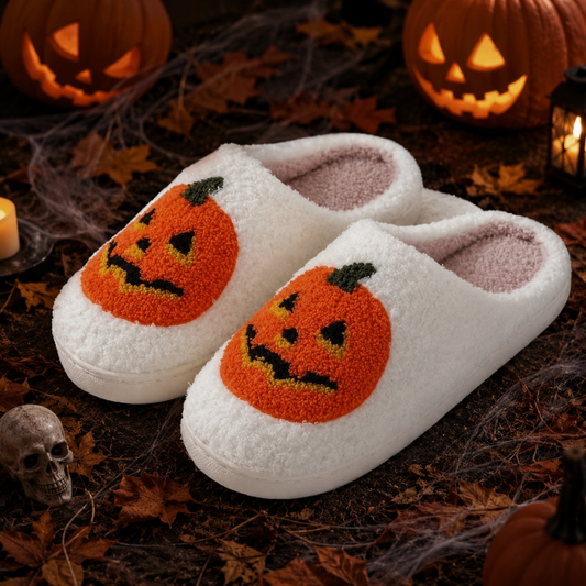 Plush Pumpkin Slippers – Spooky Style, Everyday Comfort