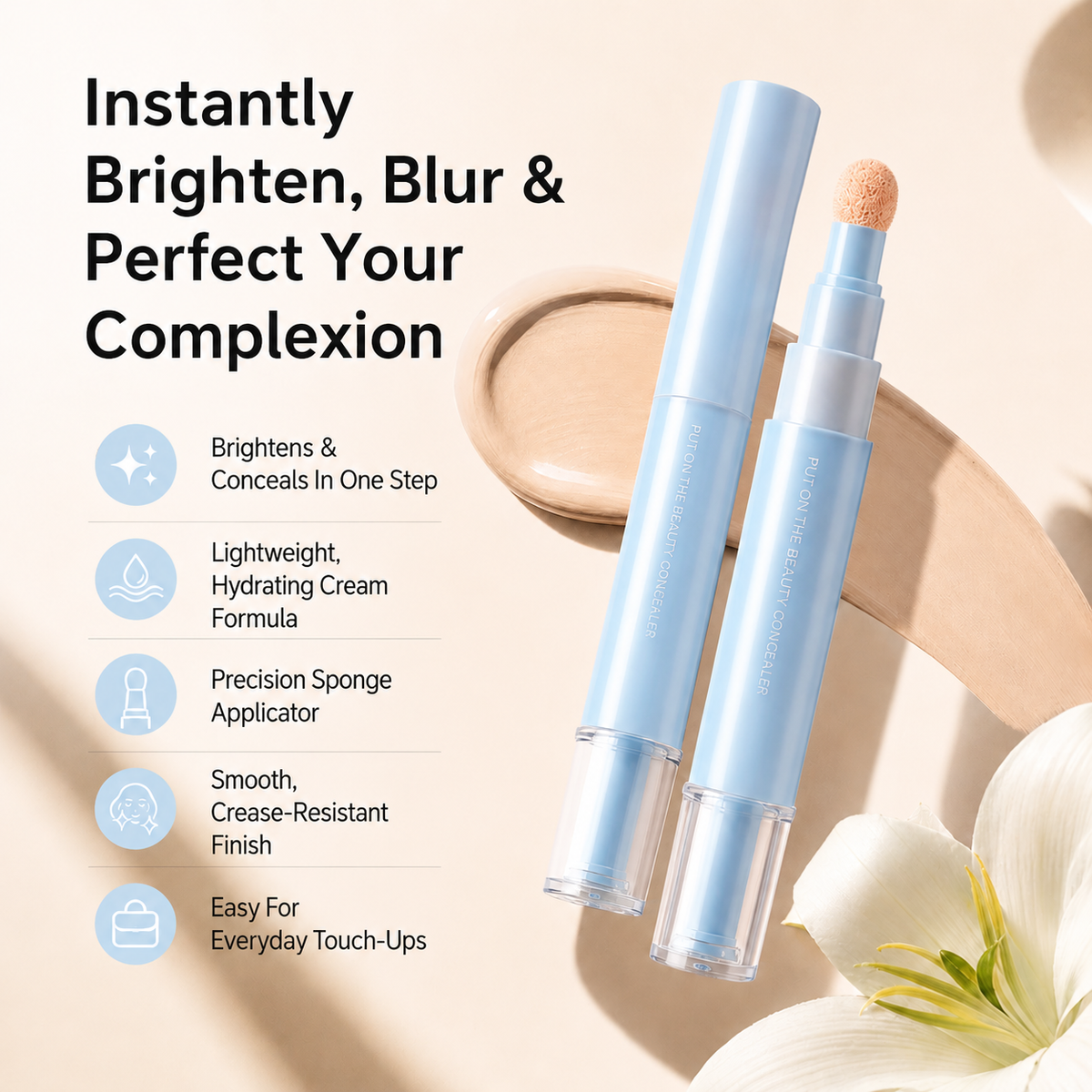 Corrector hidratante en lápiz con efecto iluminador y cobertura impecable