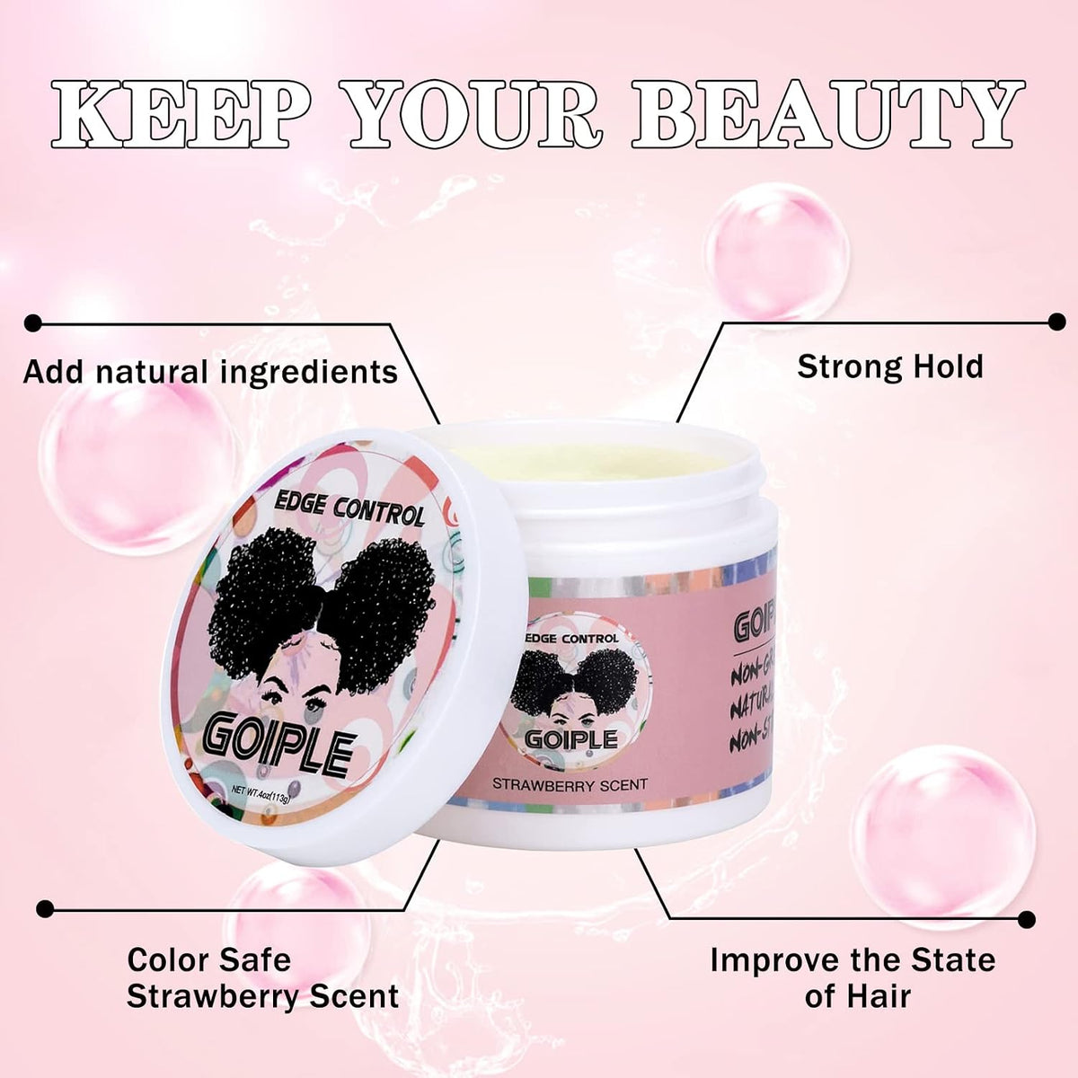 🎉Edge Control Wax for Women Strong Hold Non-greasy Strong Hold Non-greasy