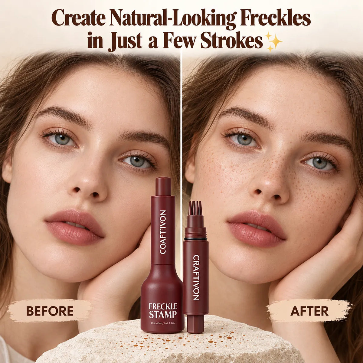 🎁Natural Freckle Makeup Stamp Pen – Waterproof, Quick-Drying & Smudge-Resistant