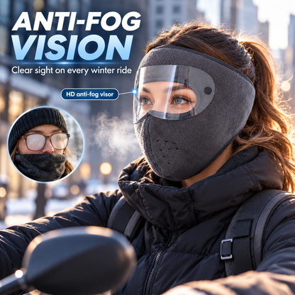 🎉Windproof Fleece Full Face Shield & Anti-Fog Riding Mask 🏍️