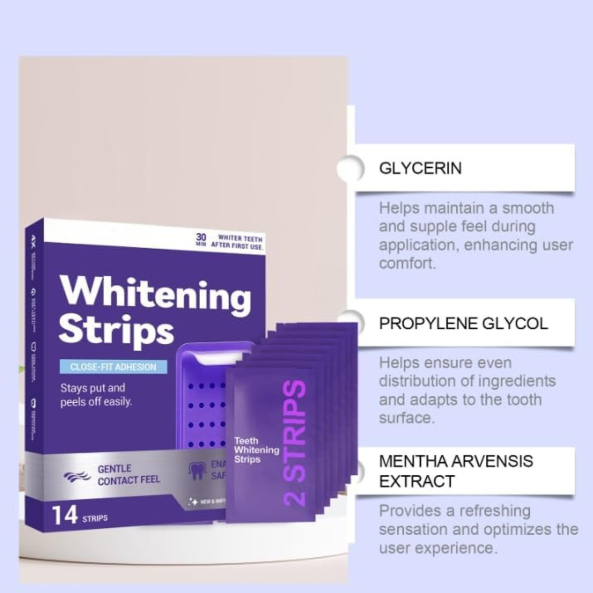 💜 Purple Teeth Whitening Strips — PAP-Powered, Peroxide-Free Brightening for a Whiter-Looking Smile