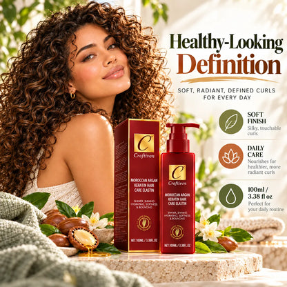 🎁Argan Oil & Avocado Curl Defining Leave-In Cream – Moisturizing Hair Styling Cream for Soft, Frizz-Controlled Curls