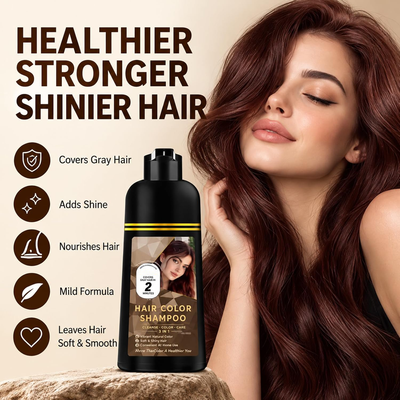 ❤️3-in-1 Gray Coverage Hair Dye Shampoo – Deep Brown, 13.6 fl oz