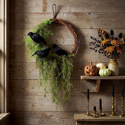 ⭐Haunted Crow Wreath – Create a Spooky Halloween Entrance