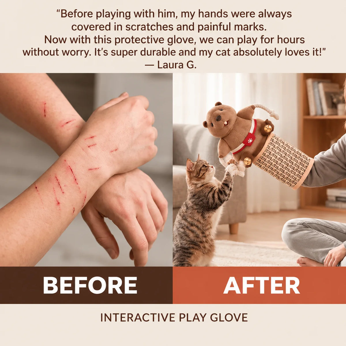🎁Interactive Cat Wrestling Puppet Toy with Bell &amp; Plush Design