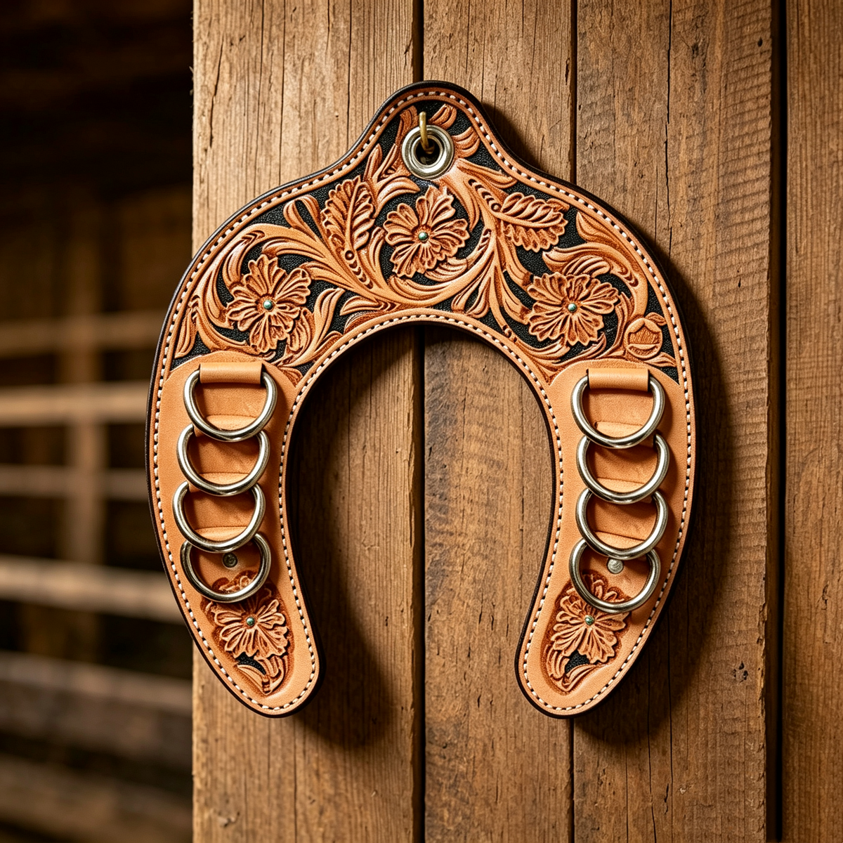 🔥 Handcrafted Leather Horseshoe Wild Rag Holder