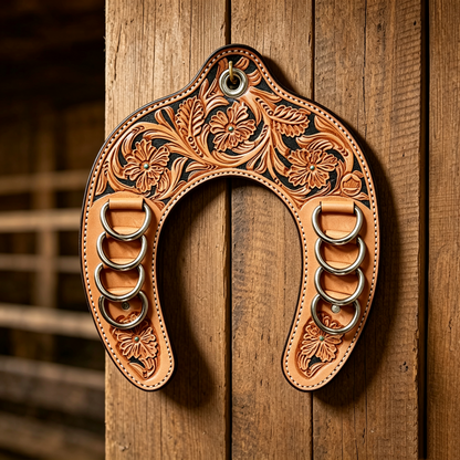 🔥 Handcrafted Leather Horseshoe Wild Rag Holder