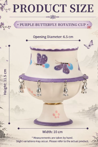 ✨Handcrafted Ceramic Spinner Goblet with Jingle Bells