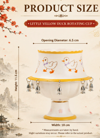 ✨Handcrafted Ceramic Spinner Goblet with Jingle Bells