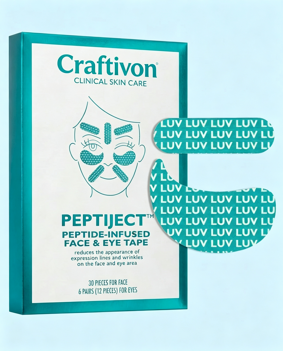 Peptiject Peptide Infused Face + Eye Tape