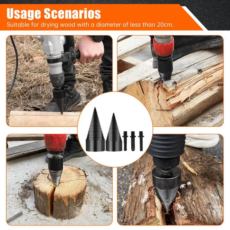 Heavy-Duty Electric Drill Bits,Simple Firewood Splitter