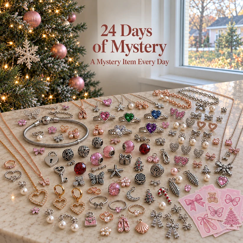 ✨24-Day Jewelry Advent Calendar💍Mystery Charms, Jewelry & Accessories Christmas Gift Box🎄