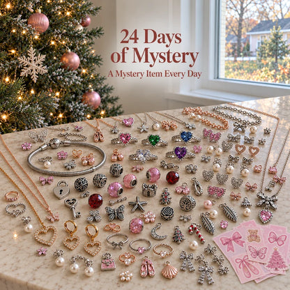 ✨24-Day Jewelry Advent Calendar💍Mystery Charms, Jewelry & Accessories Christmas Gift Box🎄