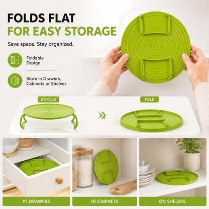 🎉 Foldable Microwave Plate Stacker – 2-Level Heating Rack with Cool-Touch Handles for More Kitchen Space