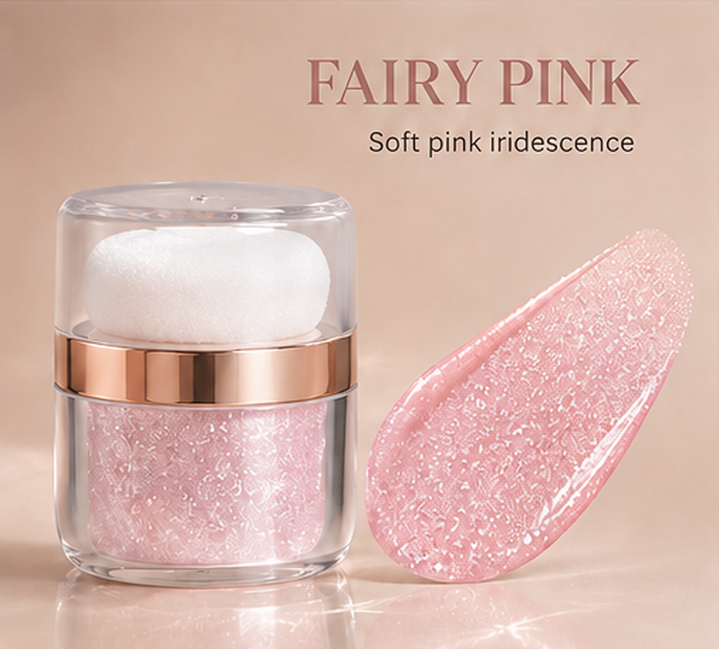 3-Shade Shimmer Highlighter with Puff | Face & Body Glow