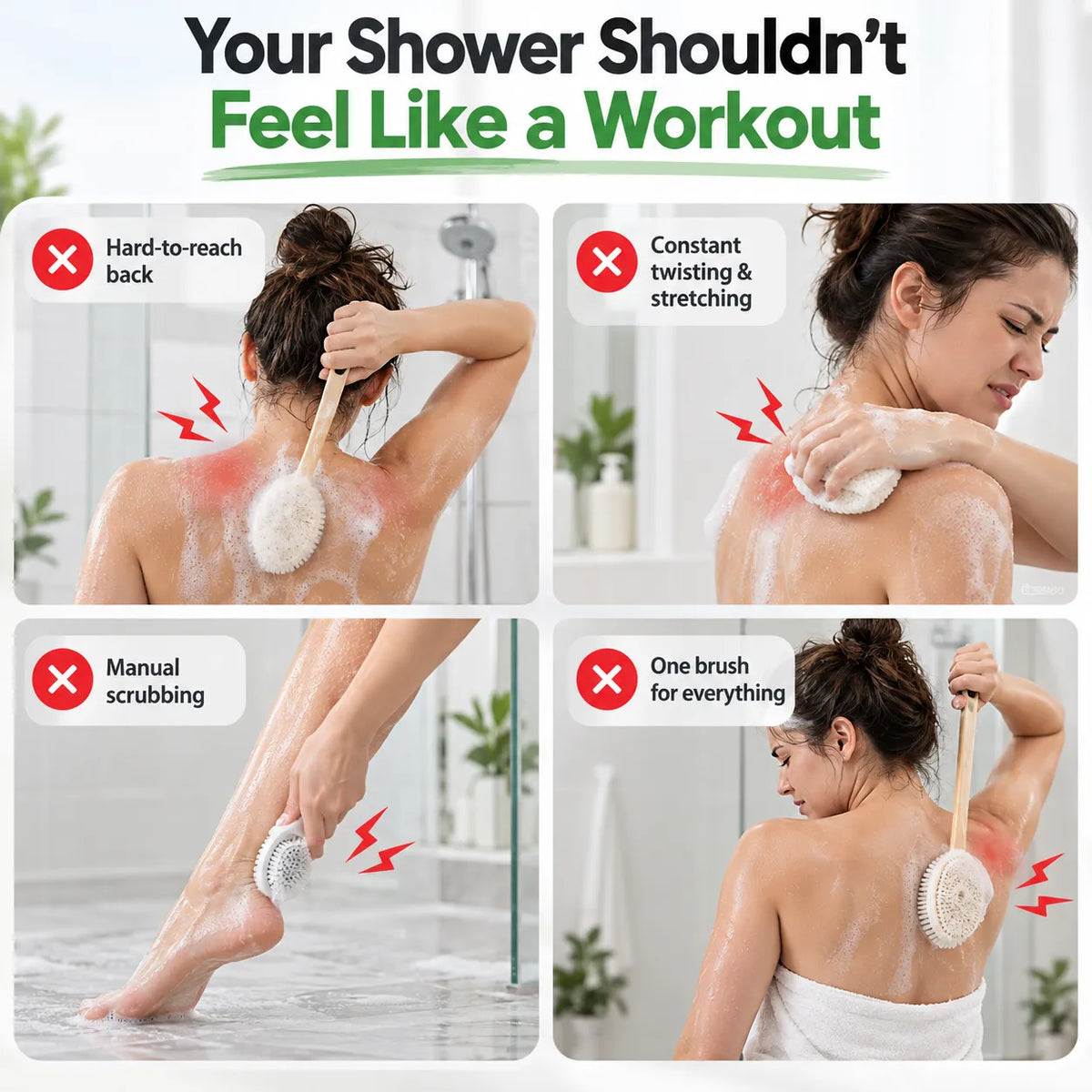 🎁Rechargeable Electric Shower Body Scrubber with 5 Interchangeable Heads