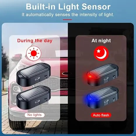 🎉2PCS Solar Powered Fake Car Alarm Light