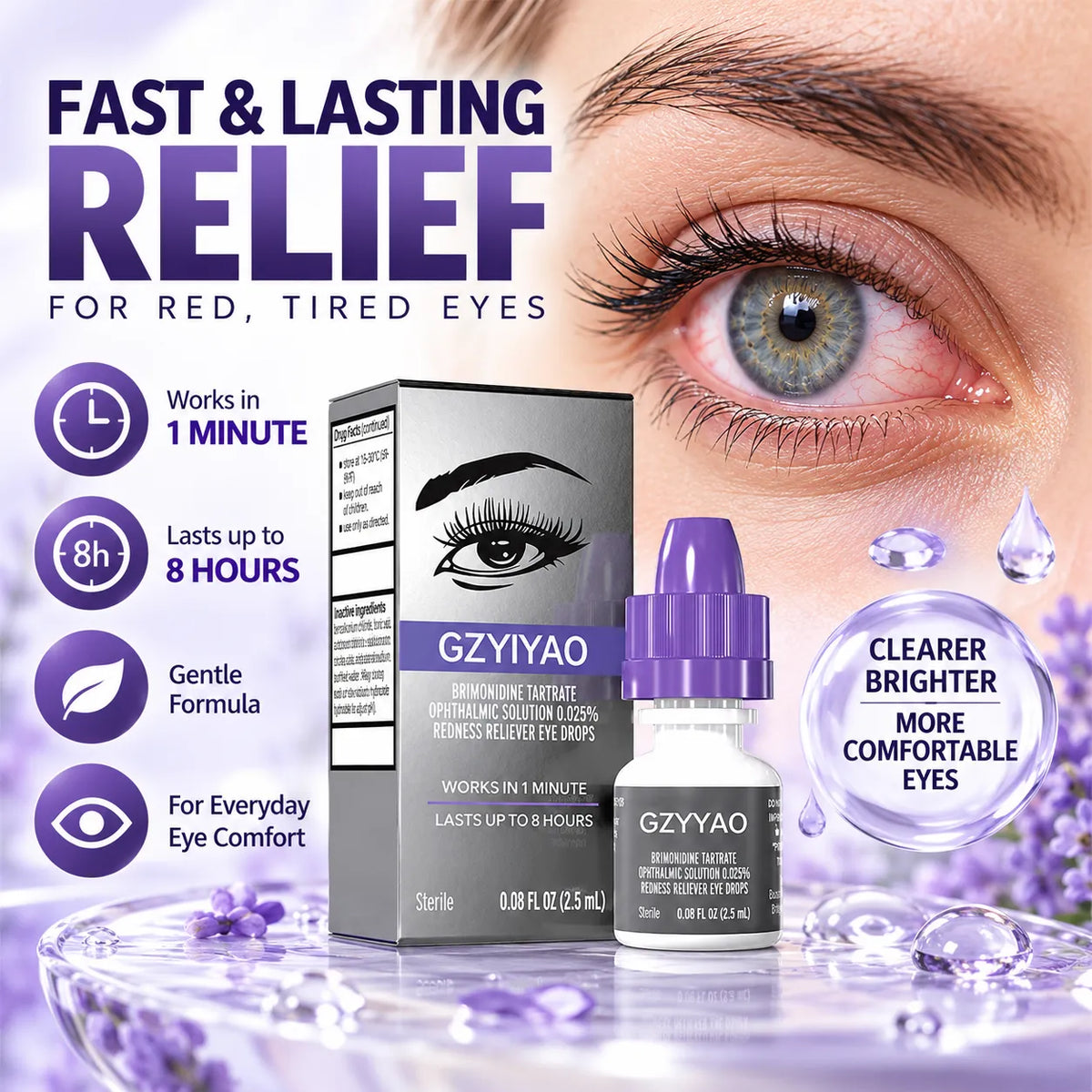 🎁Redness Relief Eye Drops – Brimonidine Tartrate 0.025%