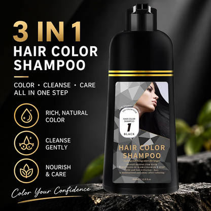 ❤️3-in-1 Gray Coverage Hair Dye Shampoo – Deep Brown, 13.6 fl oz