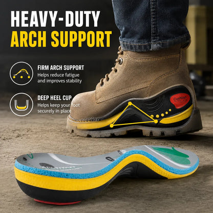 Heavy Duty High Arch Support Shock Absorbing Insoles