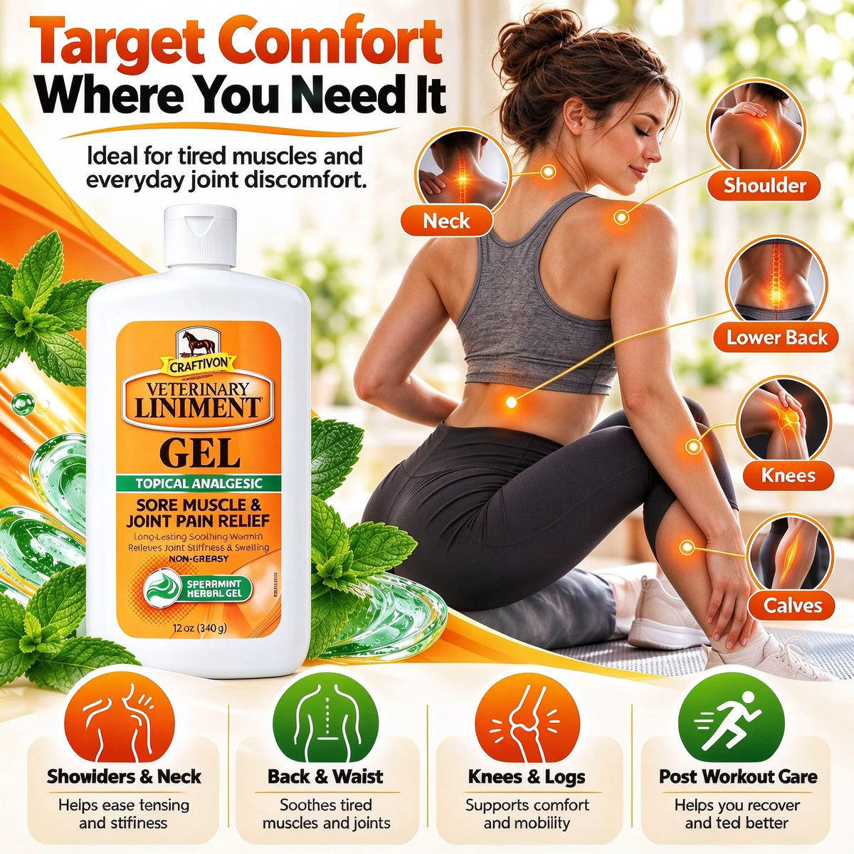 🎁Spearmint Cooling Liniment Gel – Muscle & Joint Comfort