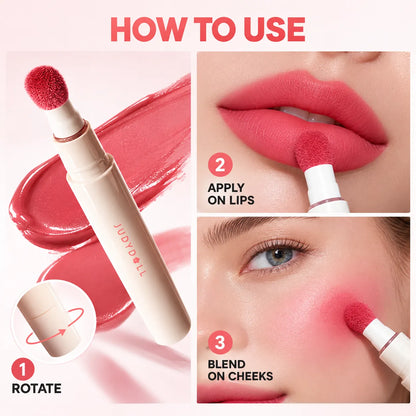 🎁Cushion-Tip Matte Lip & Cheek Tint – Soft-Focus Blur Finish & Buildable Color