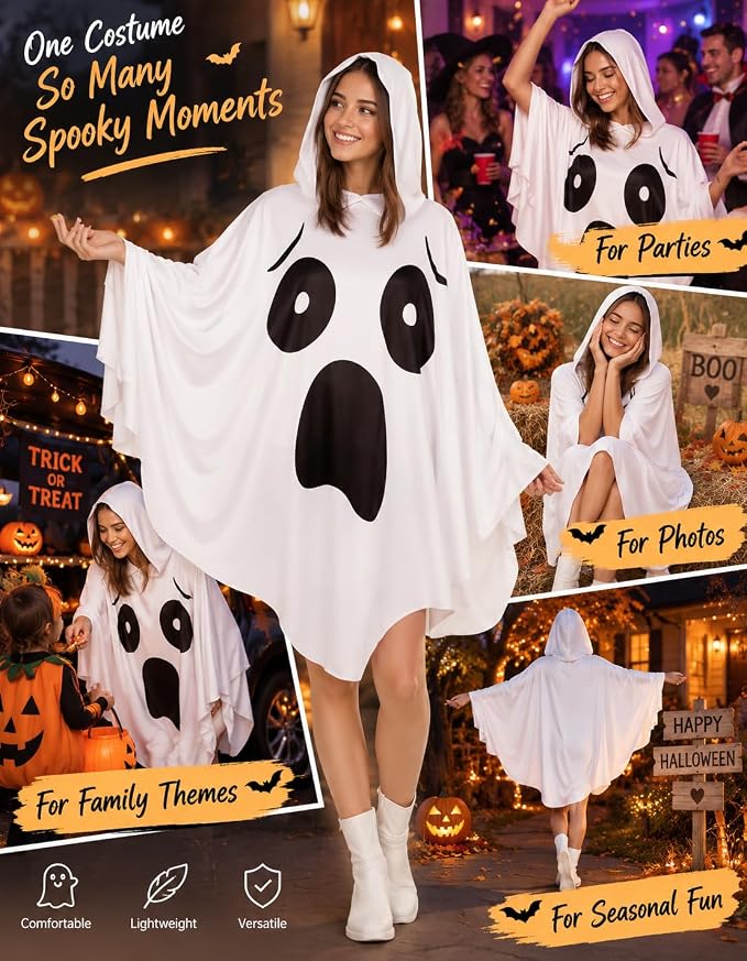 🔥Adult Soft Hooded Ghost Costume