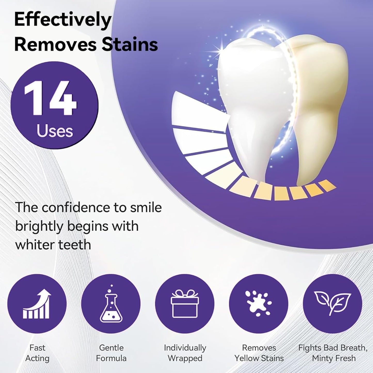 💜 Purple Teeth Whitening Strips — PAP-Powered, Peroxide-Free Brightening for a Whiter-Looking Smile