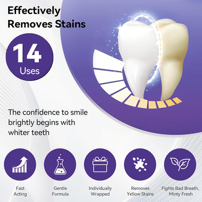 💜 Purple Teeth Whitening Strips — PAP-Powered, Peroxide-Free Brightening for a Whiter-Looking Smile