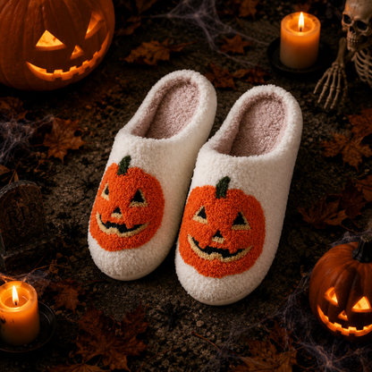 Plush Pumpkin Slippers – Spooky Style, Everyday Comfort