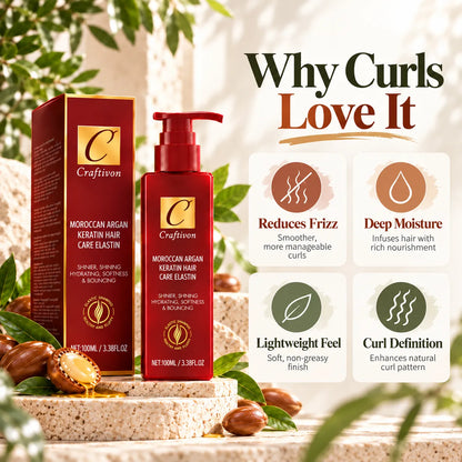 🎁Argan Oil & Avocado Curl Defining Leave-In Cream – Moisturizing Hair Styling Cream for Soft, Frizz-Controlled Curls