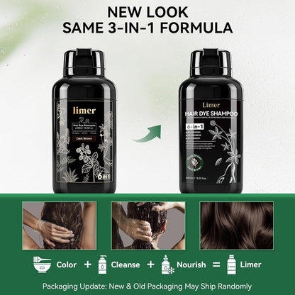 ⭐ Black Hair Dye Shampoo – Cover Grays & Color at Home in 20 Minutes