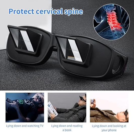 📖 Lazy Prism Glasses — Lie-Down Reading & TV Glasses with HD Periscope Vision