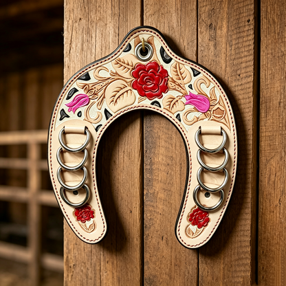 🔥 Handcrafted Leather Horseshoe Wild Rag Holder