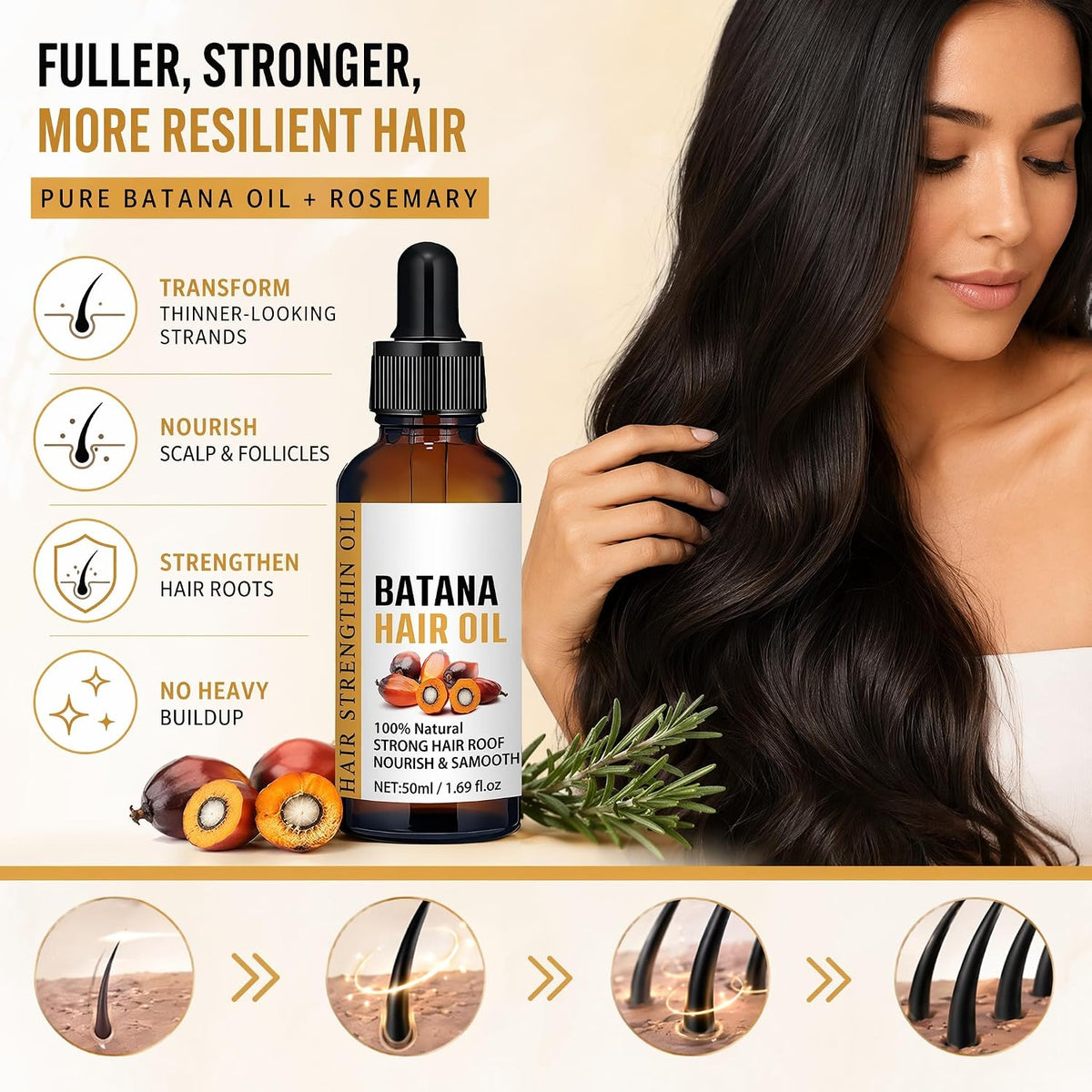 ⭐Hair Growth Oil – Nourishing Scalp Treatment for Smooth, Shiny Hair
