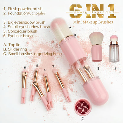 🔥6-in-1 Travel Makeup Brush Set
