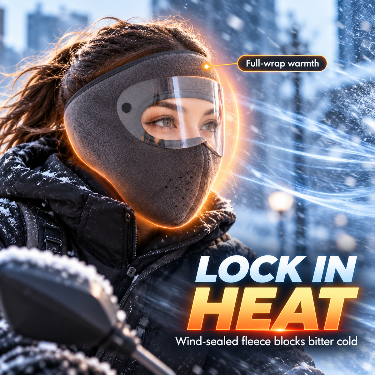 🎉Windproof Fleece Full Face Shield & Anti-Fog Riding Mask 🏍️