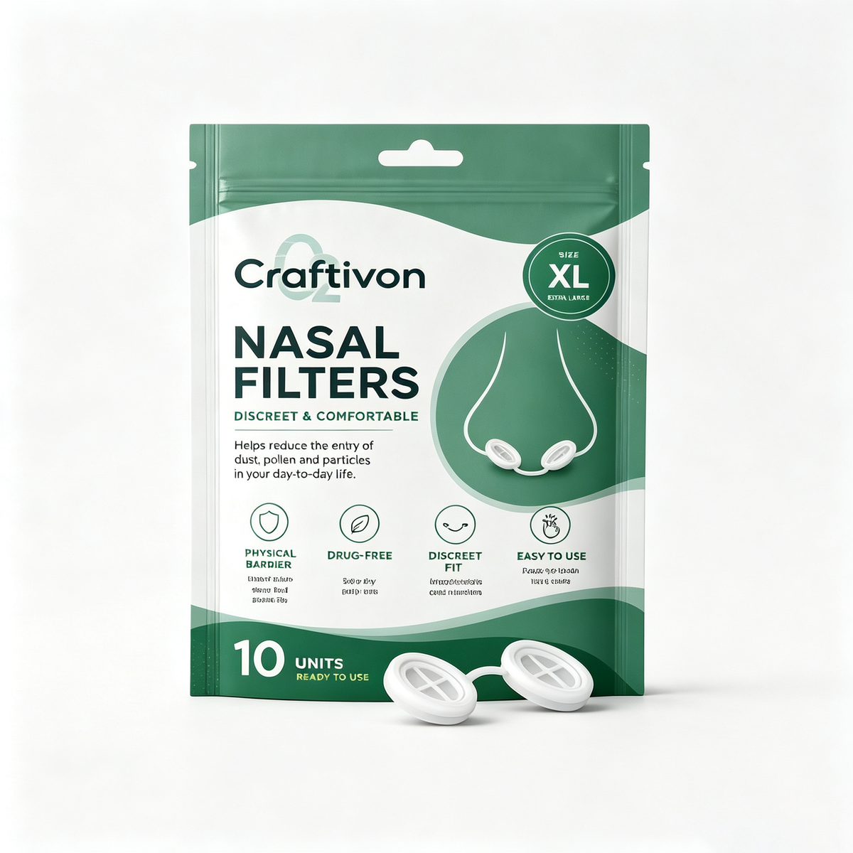Invisible Nasal Filters – Breathe Easier, 10-Pack
