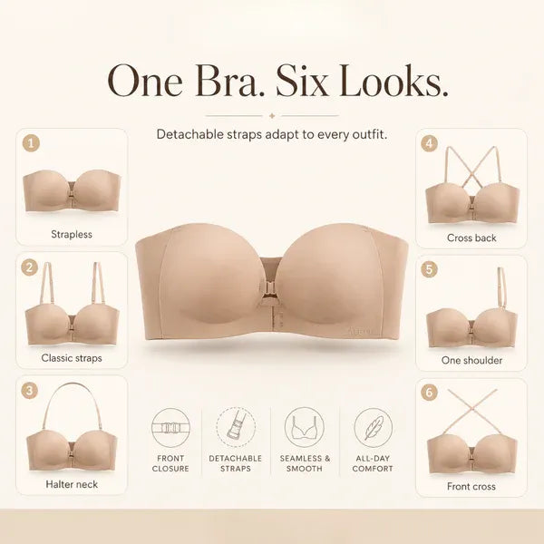 Women's Strapless Front Closure Push-Up Bra