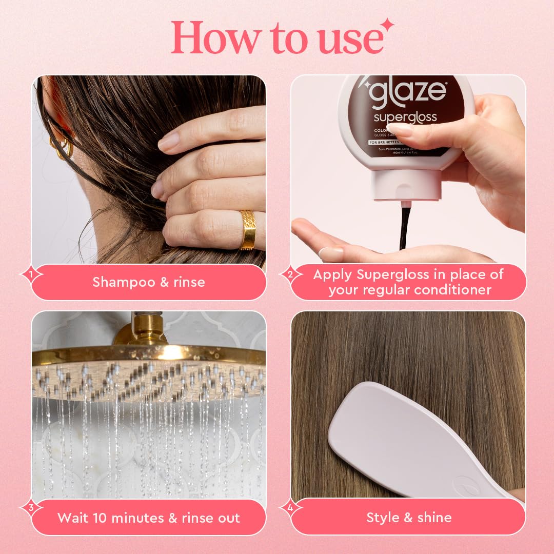 Glaze Supergloss Color Conditioning Gloss – Hydrating Semi-Permanent Color Hair Gloss & Shine Boost – 6.4 Fl Oz