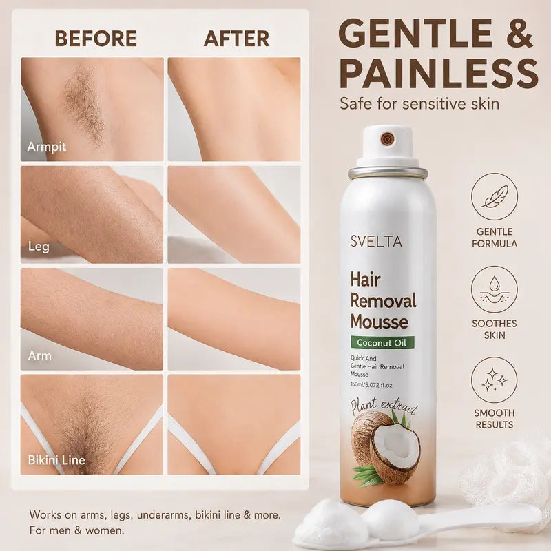 🎁Korean Hair Removal Mousse Kit – Smooth Body Care In 3 Easy Steps