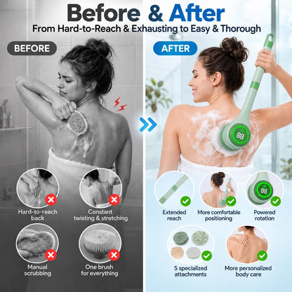 🎁Rechargeable Electric Shower Body Scrubber with 5 Interchangeable Heads