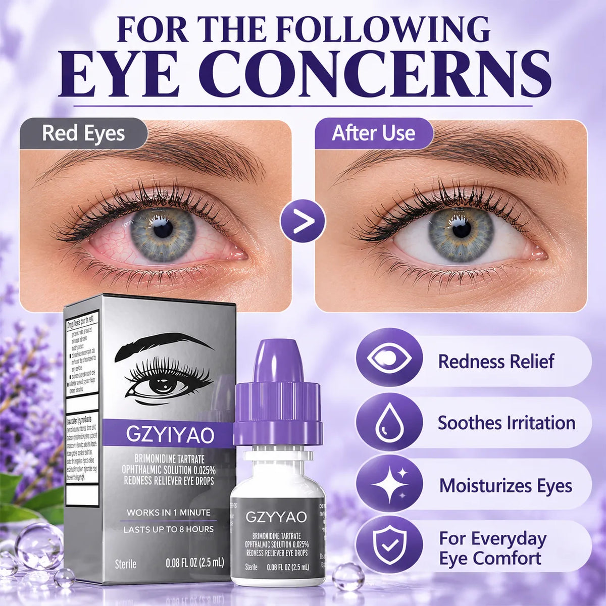 🎁Redness Relief Eye Drops – Brimonidine Tartrate 0.025%