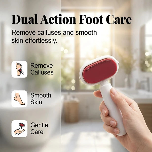 Dual-Sided Foot Callus Remover – Replaceable Stainless Steel Scraper