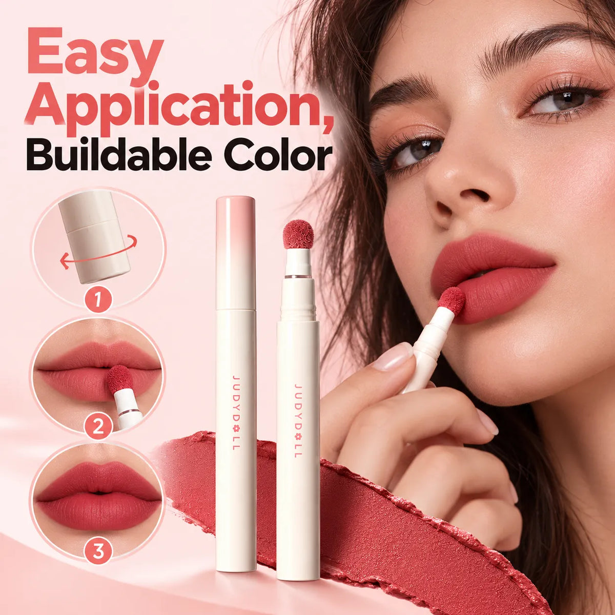 🎁Cushion-Tip Matte Lip & Cheek Tint – Soft-Focus Blur Finish & Buildable Color